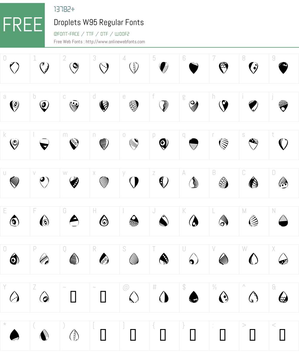 Droplets Font Screenshots