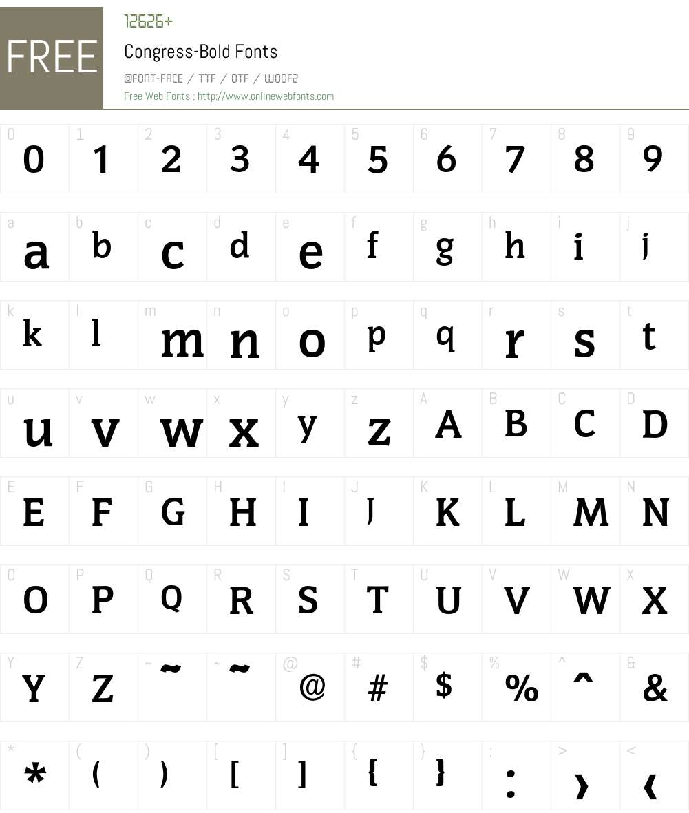 Congress-Bold Font Screenshots