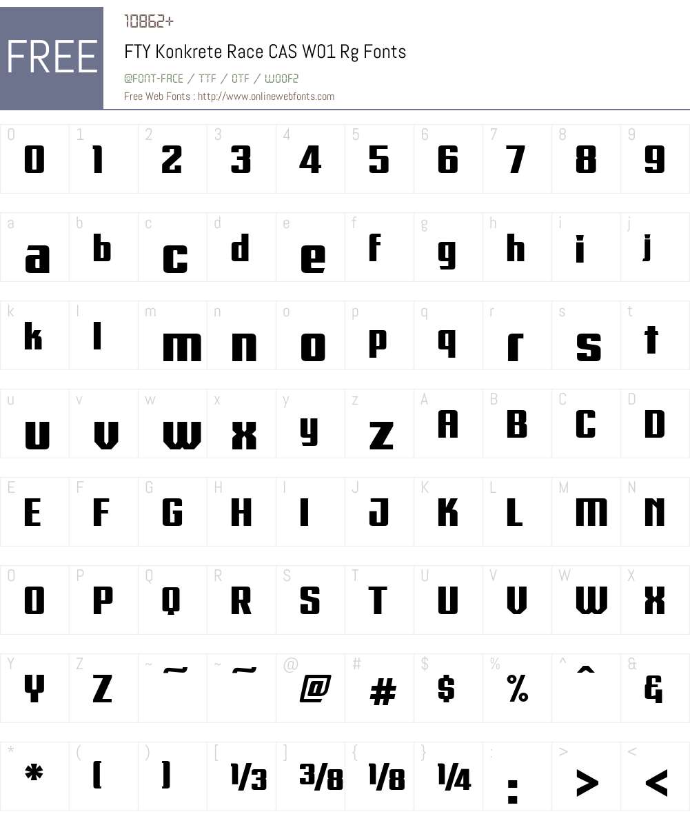 FTYKonkreteRaceCASW01-Rg Font Screenshots