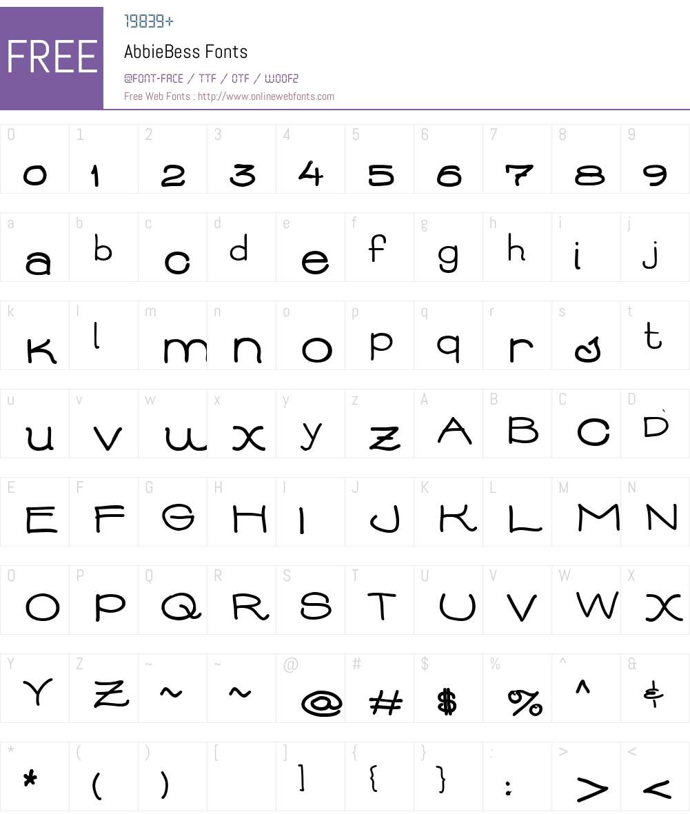 AbbieBess Font Screenshots