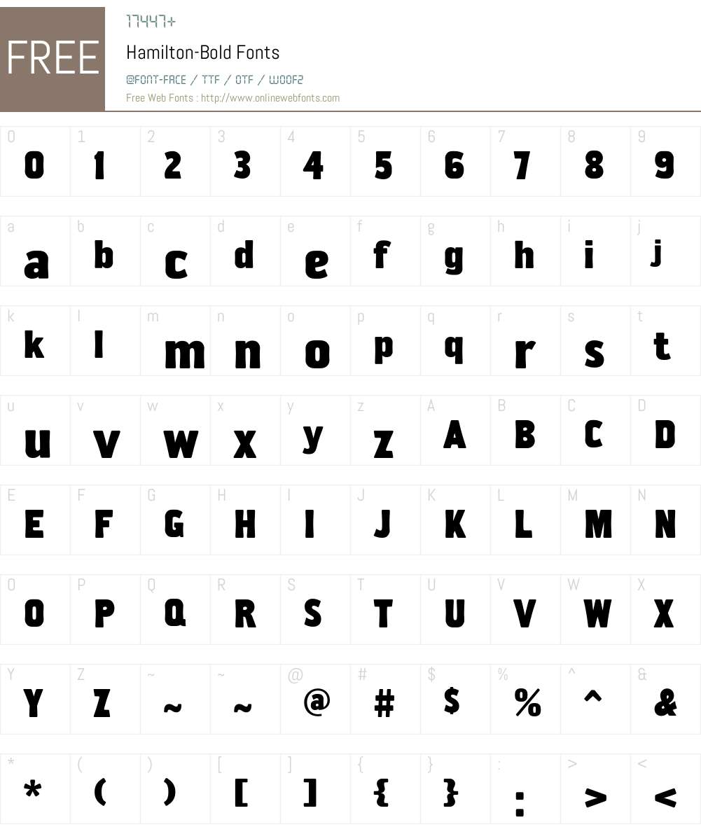 Hamilton Font Screenshots