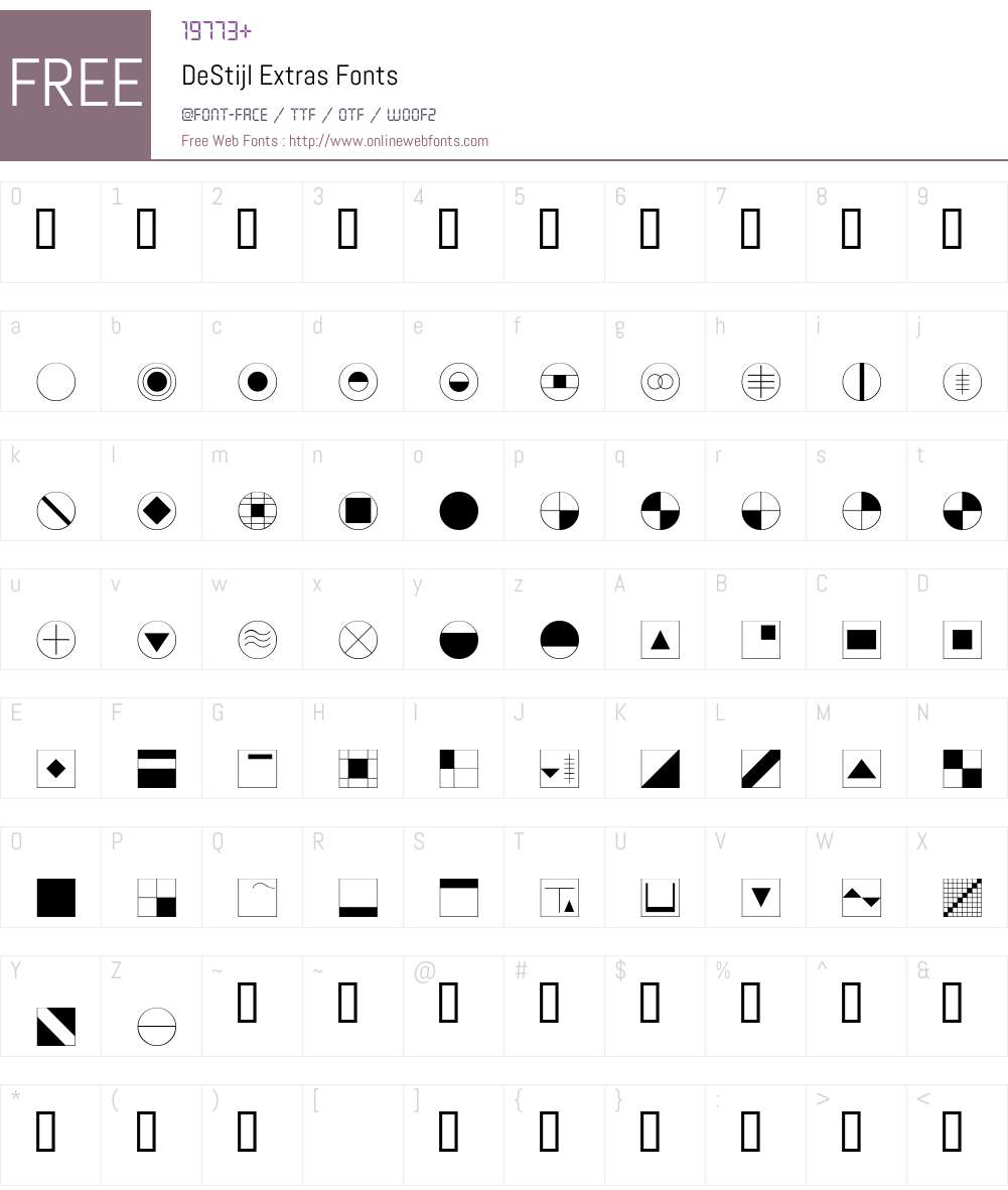 DeStijl Font Screenshots