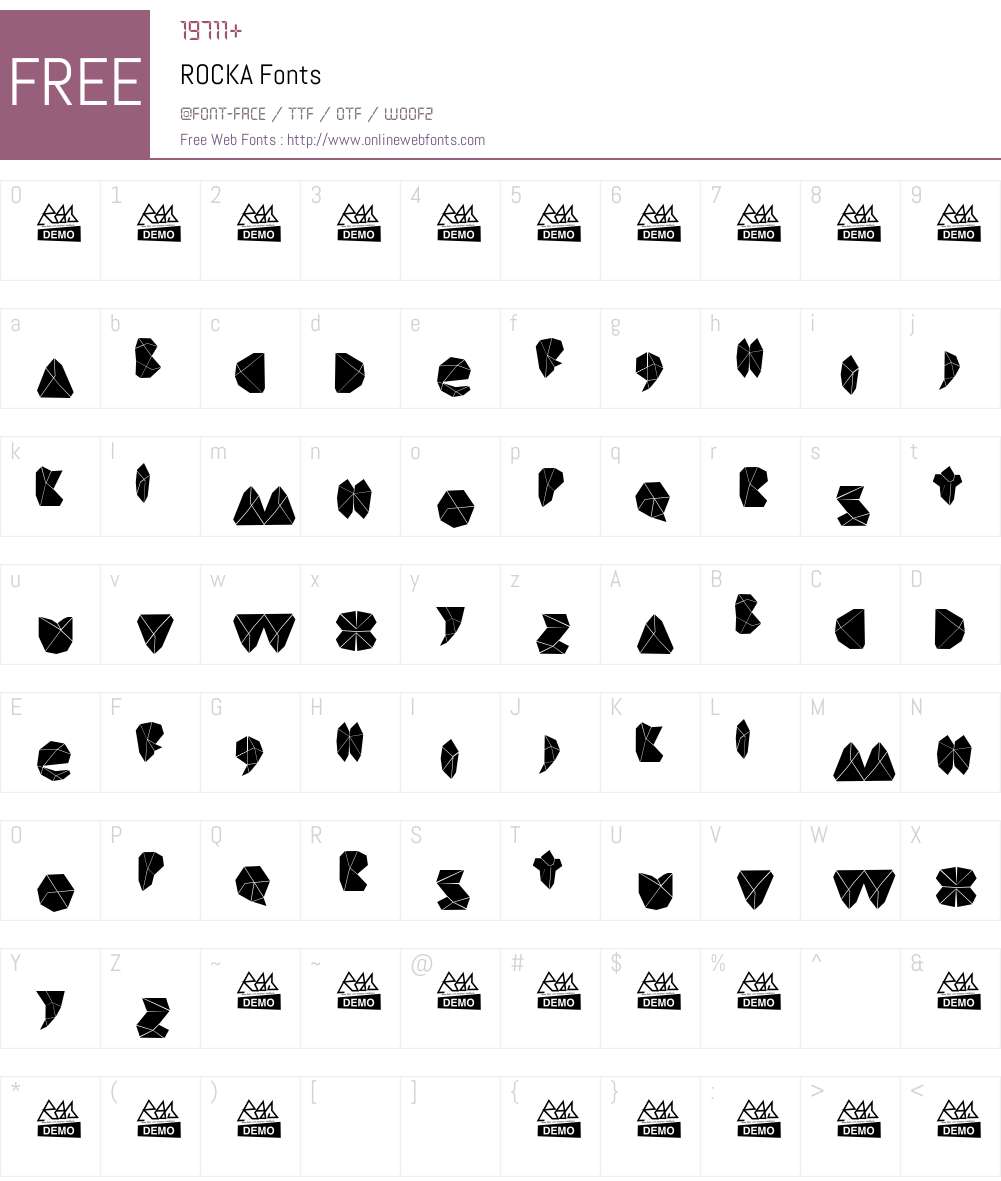 ROCKA Font Screenshots