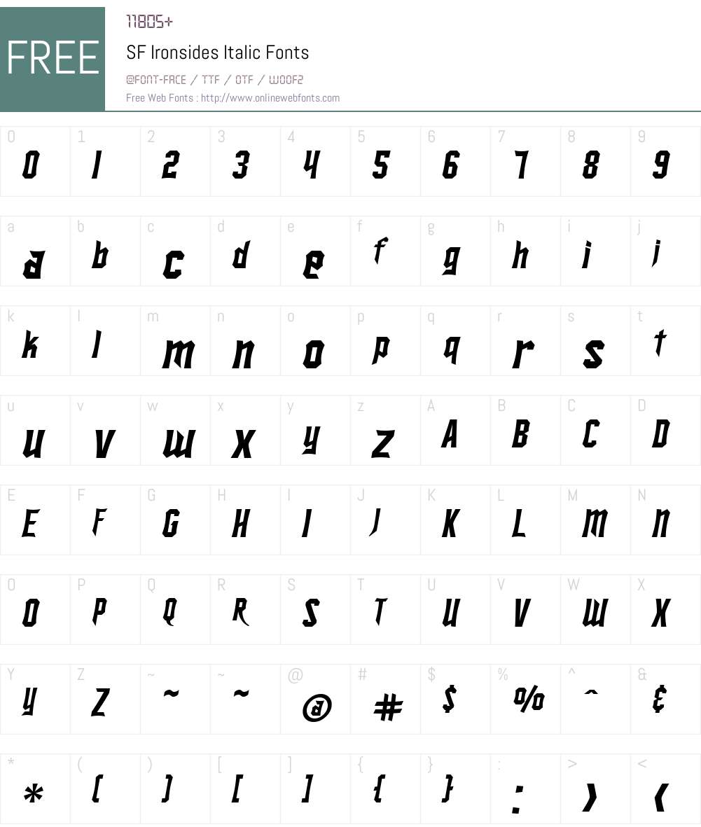 SF Ironsides Font Screenshots