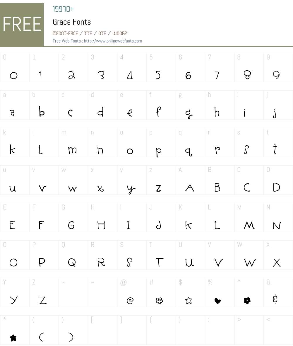 Grace Font Screenshots