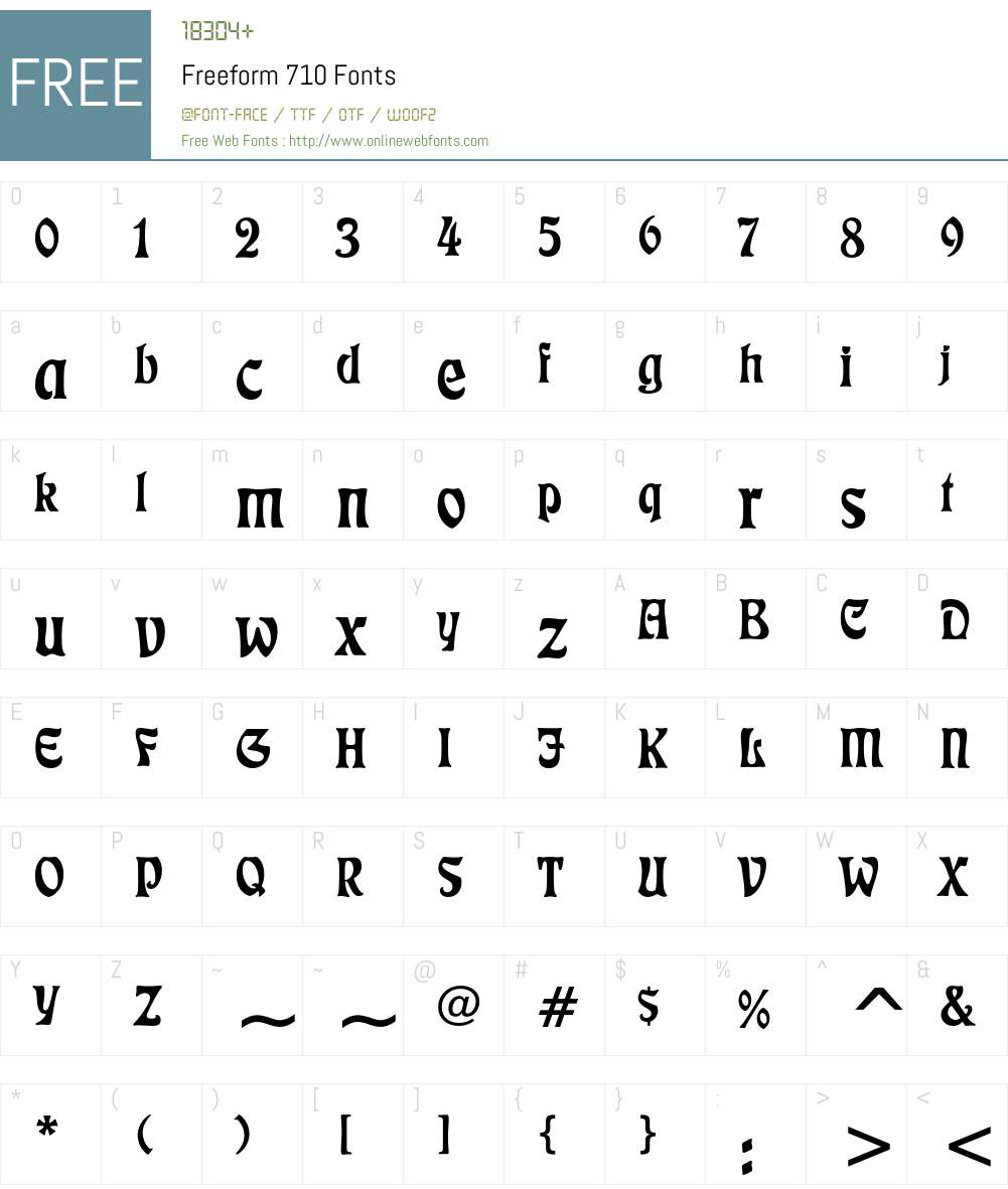 Freeform 710 Font Screenshots