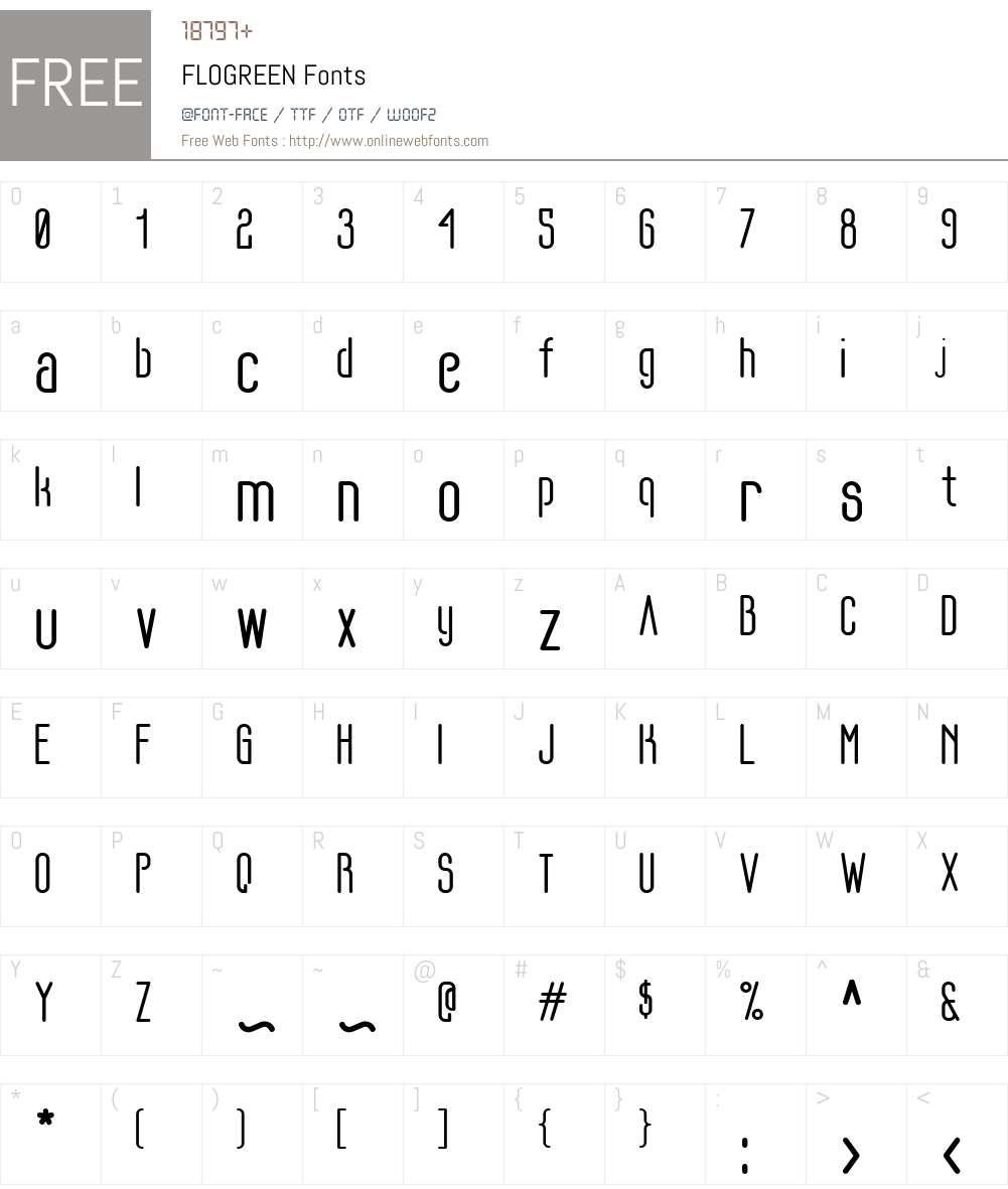 FLOGREEN Font Screenshots