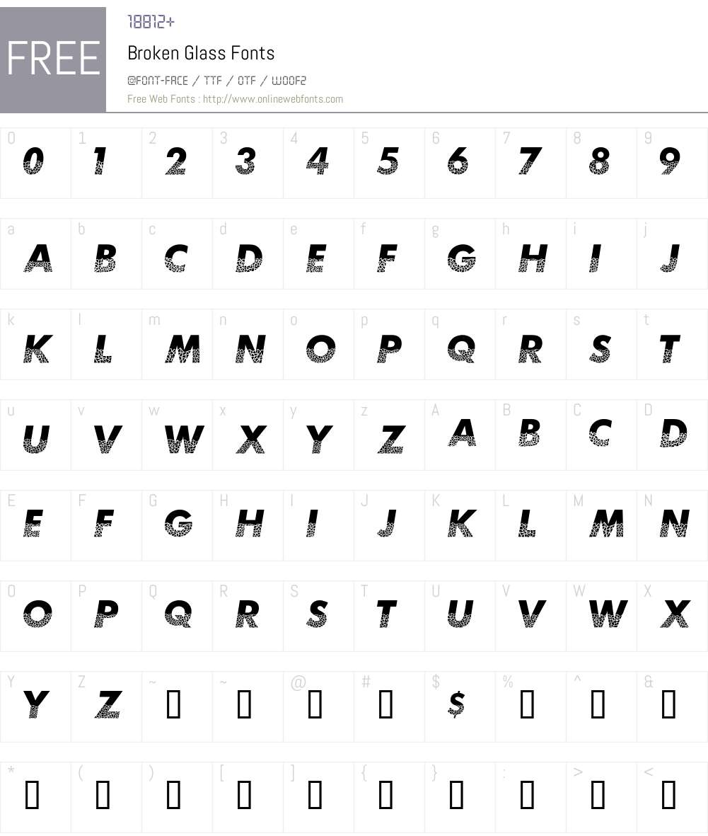 Broken Glass Font Screenshots