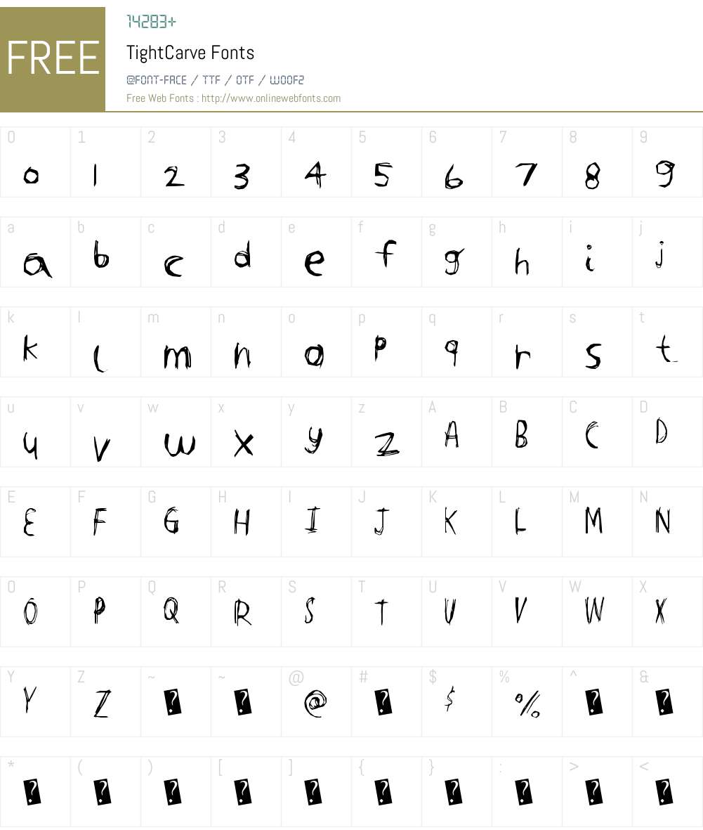 TightCarve Font Screenshots