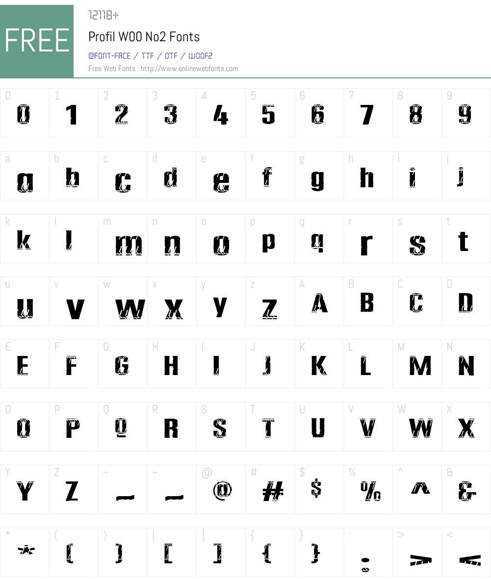 ProfilW00-No2 Font Screenshots