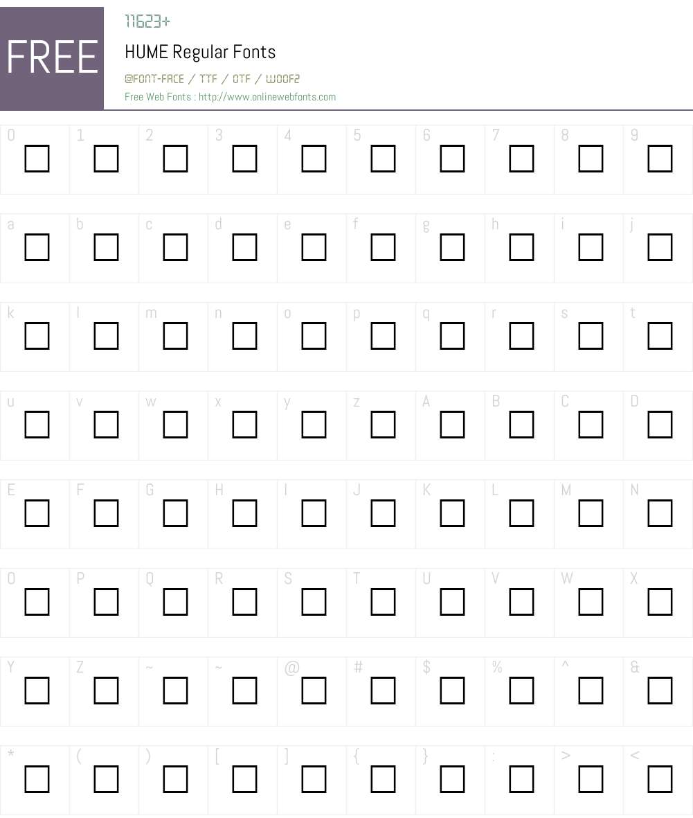 HUME Font Screenshots
