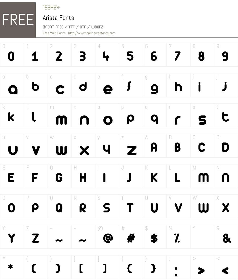 Arista Font Screenshots