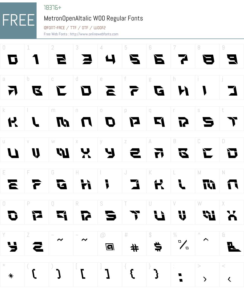 MetronOpenAItalic Font Screenshots