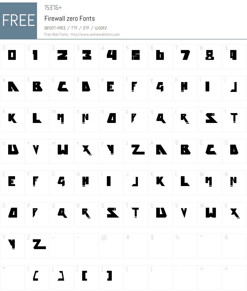 Firewall zero Font Screenshots