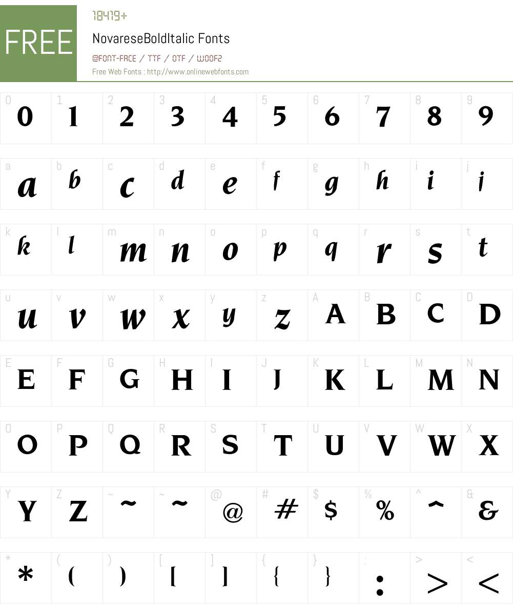 Novarese Font Screenshots
