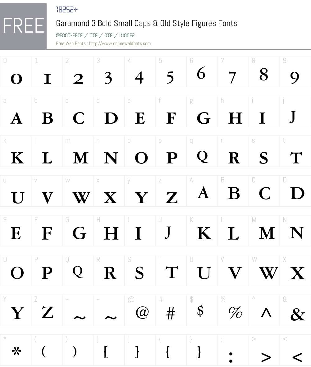 Garamond 3 Font Screenshots