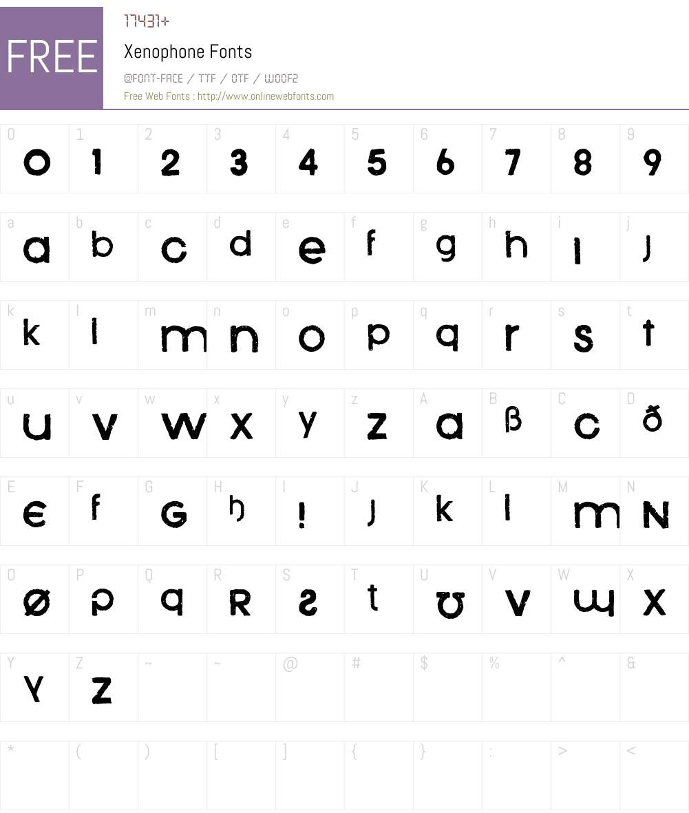 Xenophone Font Screenshots