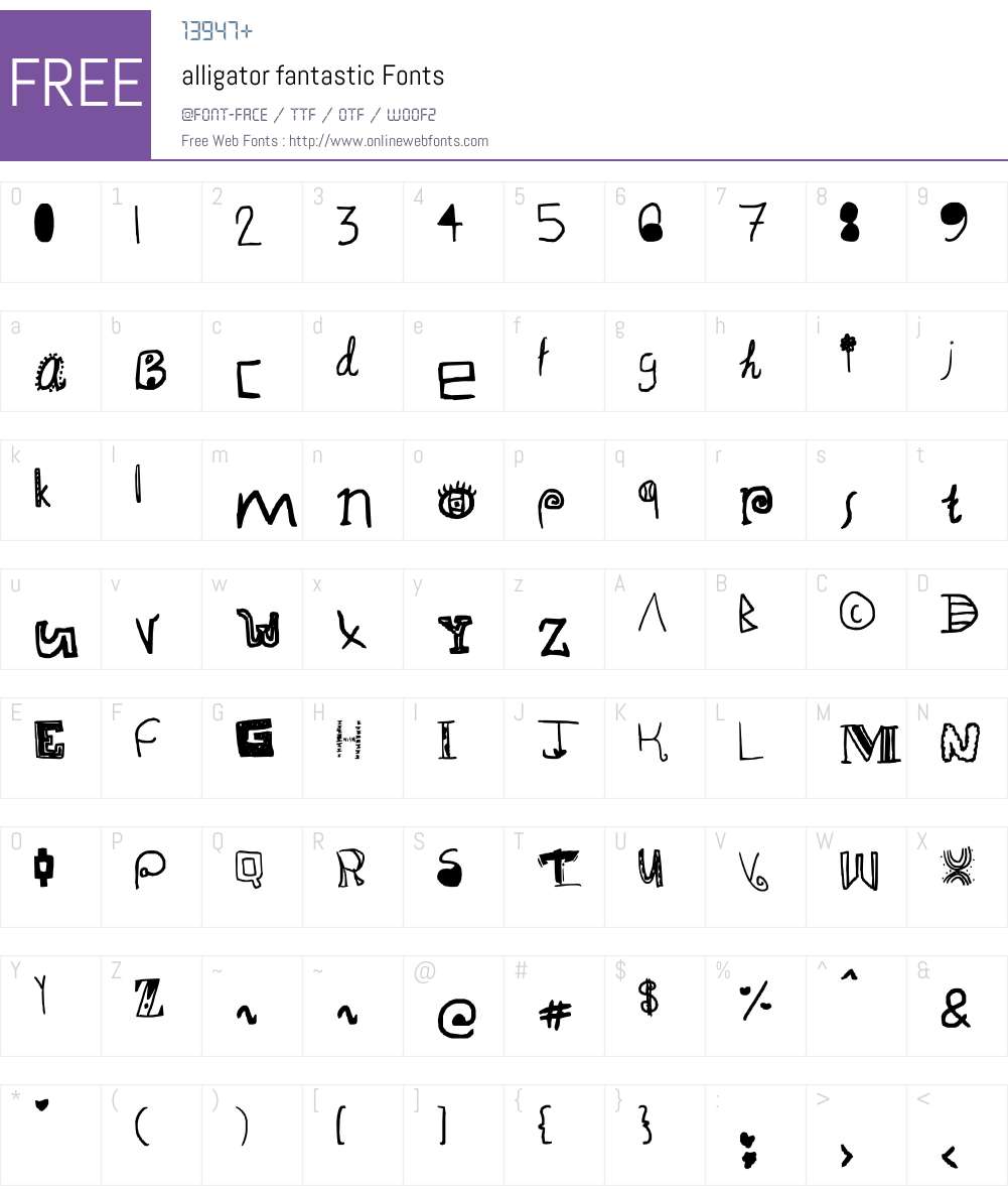 alligator fantastic Font Screenshots