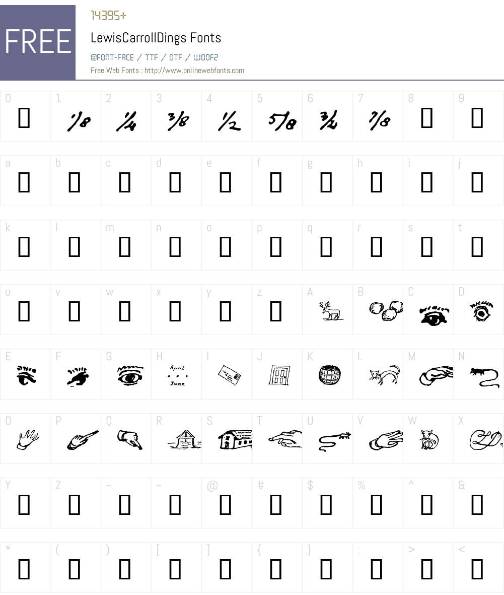 LewisCarrollDings Font Screenshots
