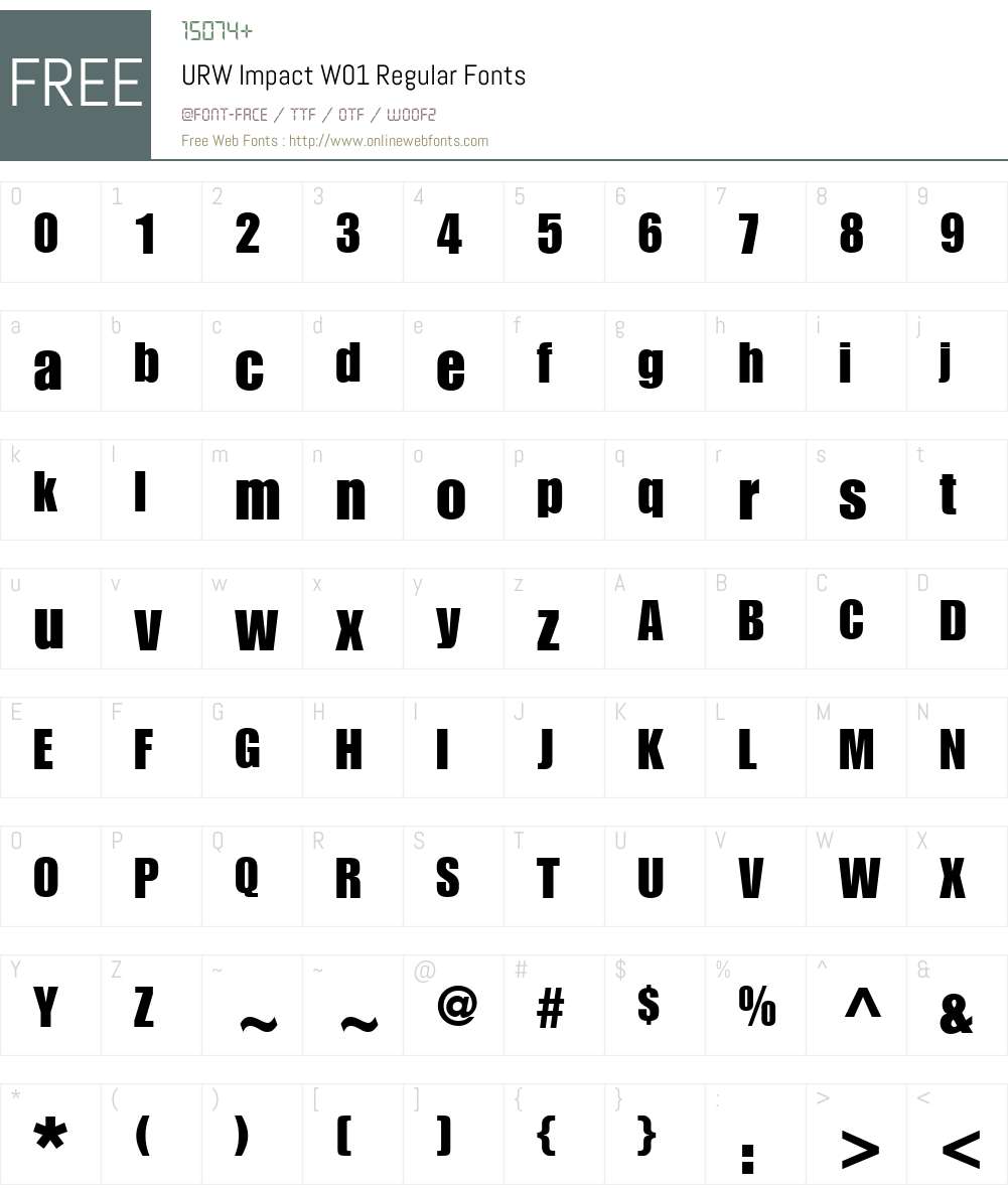 URWImpactW01-Regular Font Screenshots