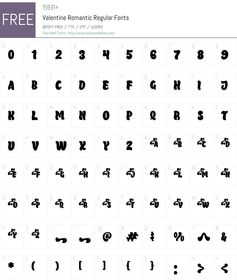 Valentine Romantic 1.000 Fonts Free Download - OnlineWebFonts.COM
