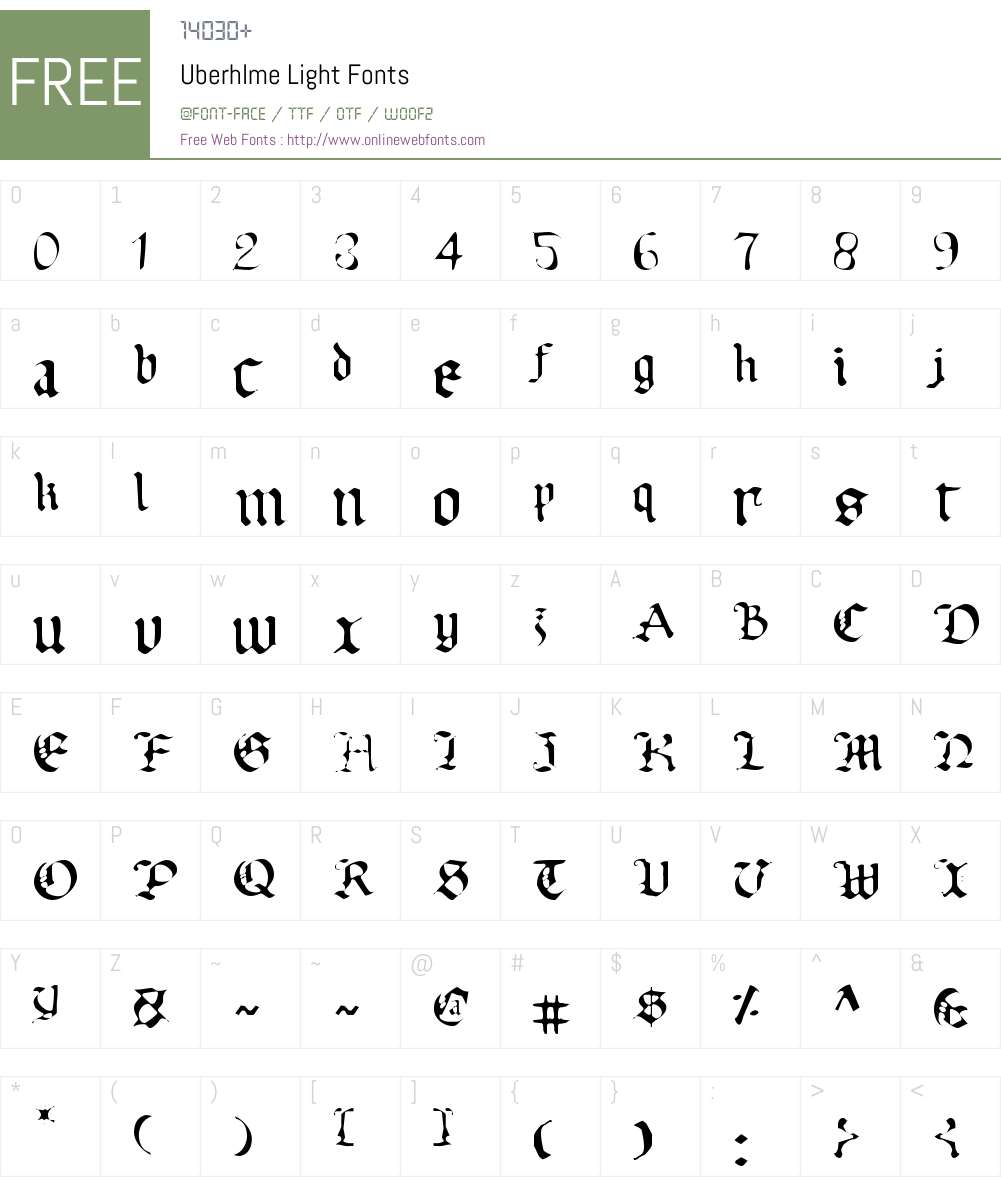 Uberhlme Light Font Screenshots