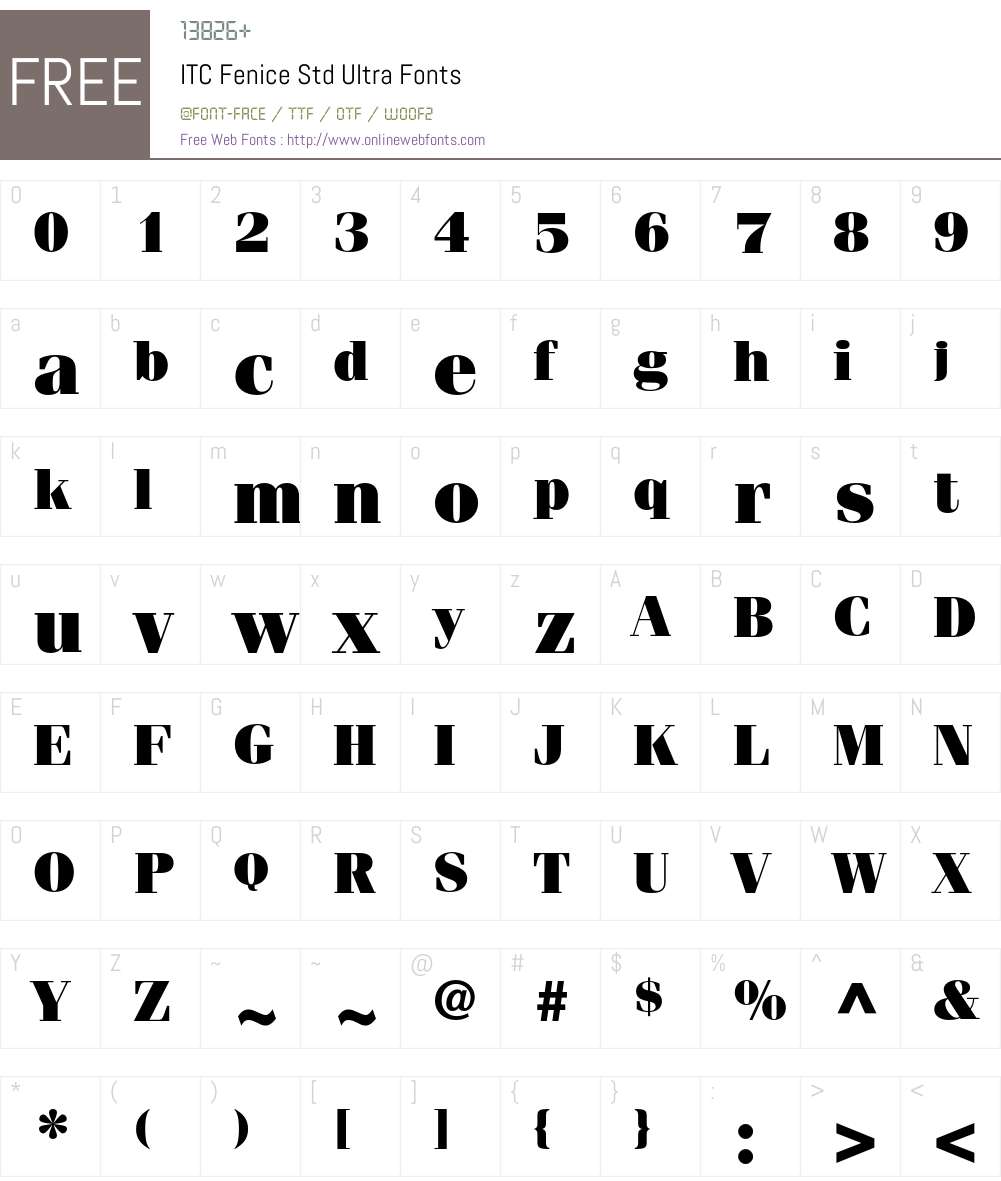 ITC Fenice Std Font Screenshots
