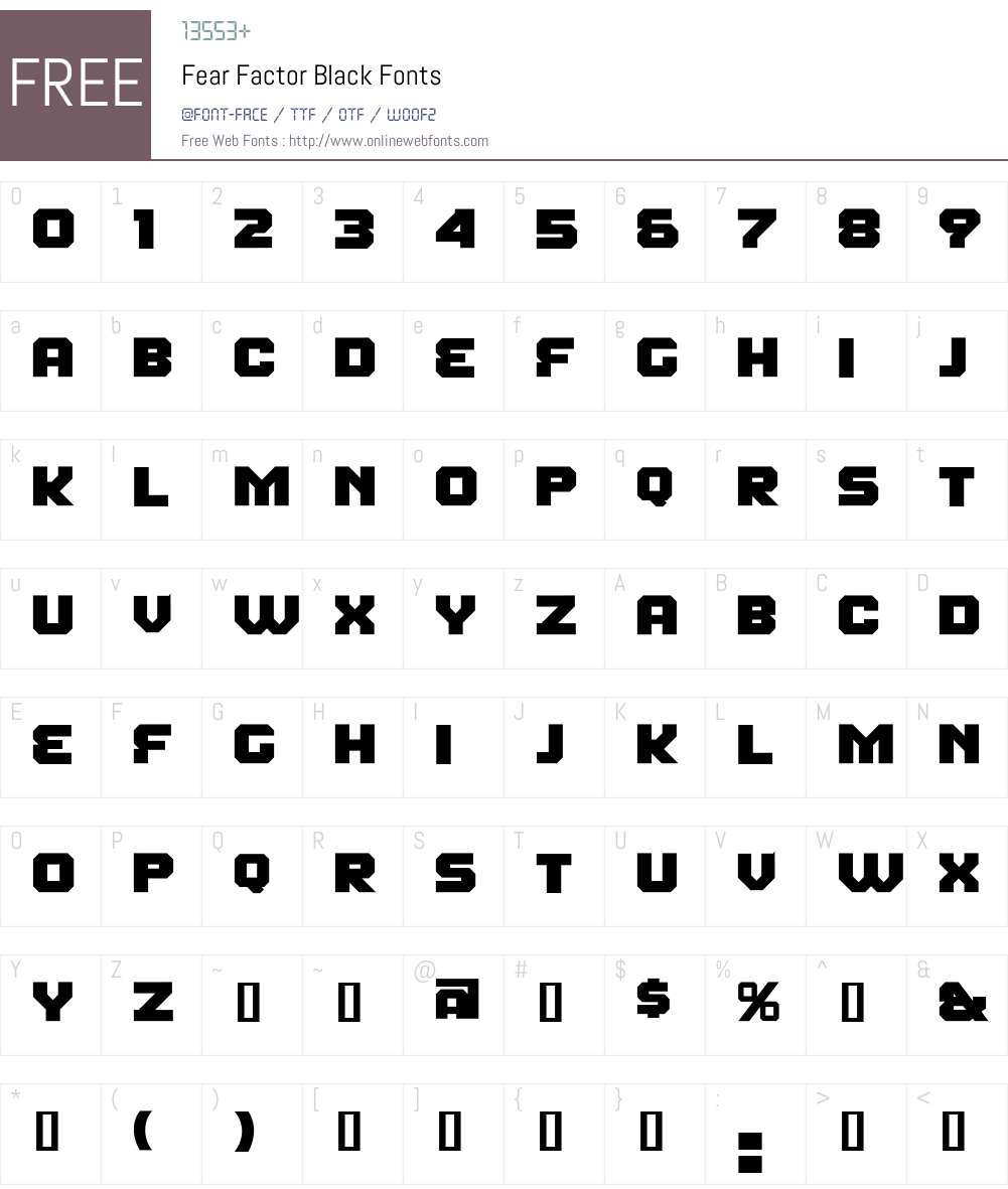 Fear Factor Black Font Screenshots