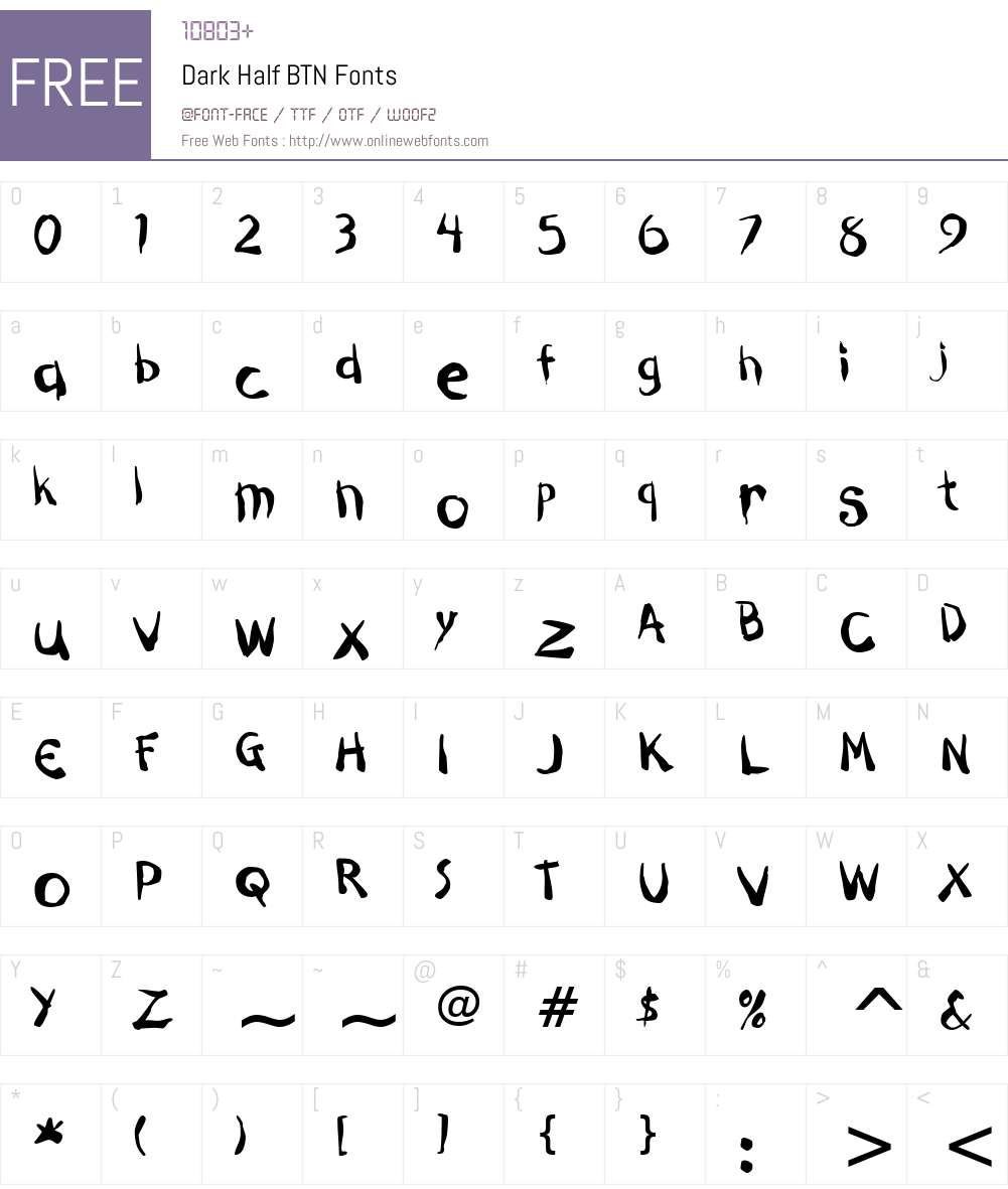 Dark Half BTN Font Screenshots