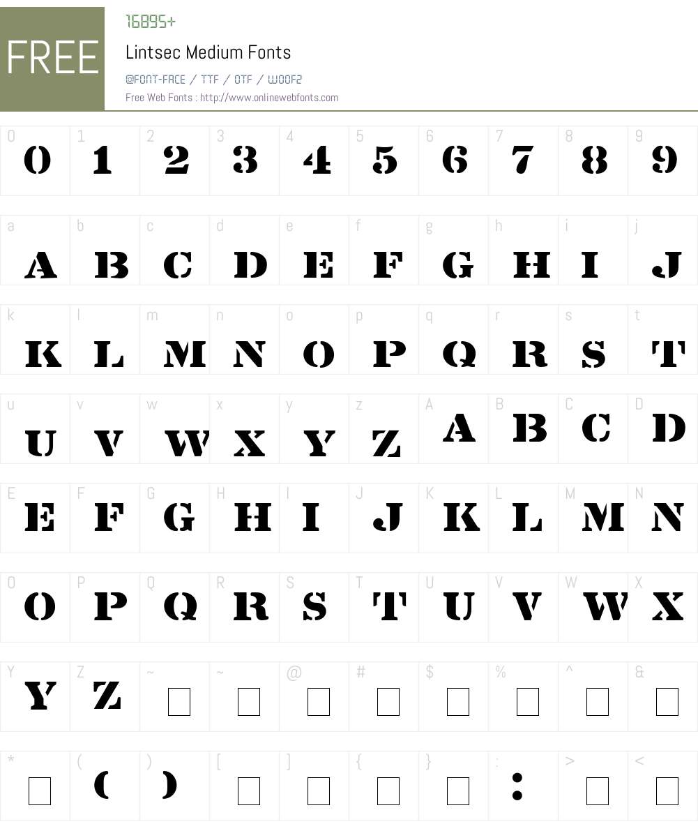 Lintsec Font Screenshots