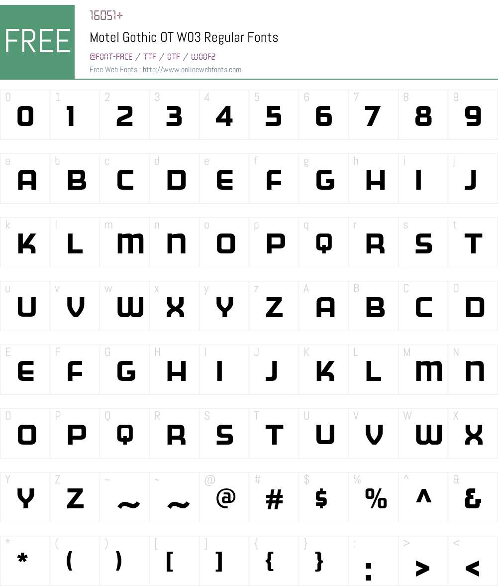 FF Motel Gothic Font Screenshots
