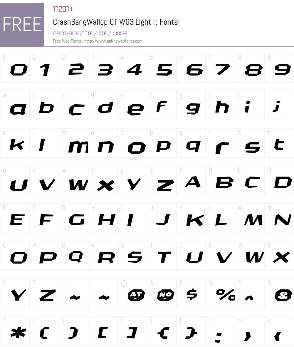 FF CrashBangWallop Font Screenshots