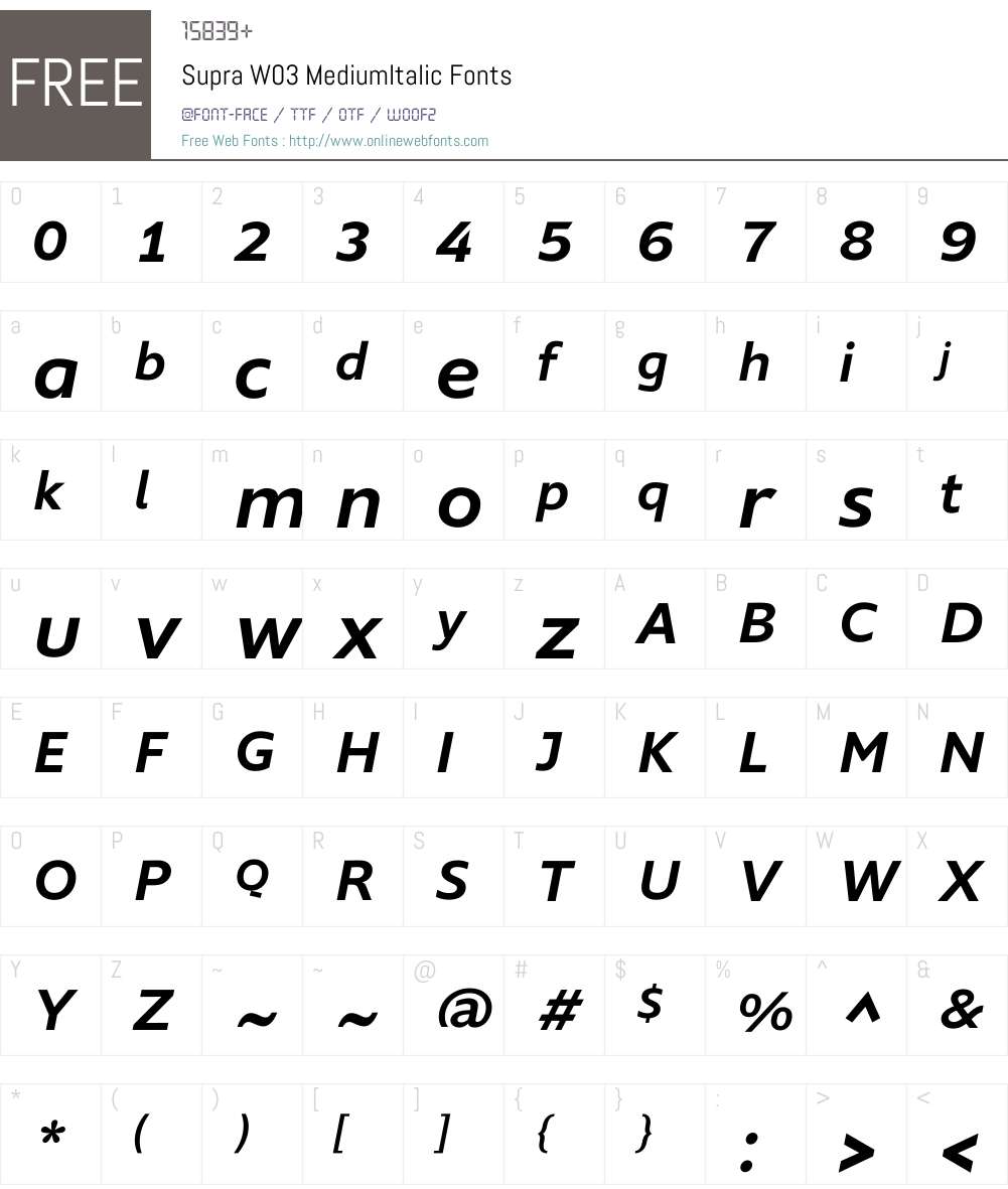 Supra Font Screenshots