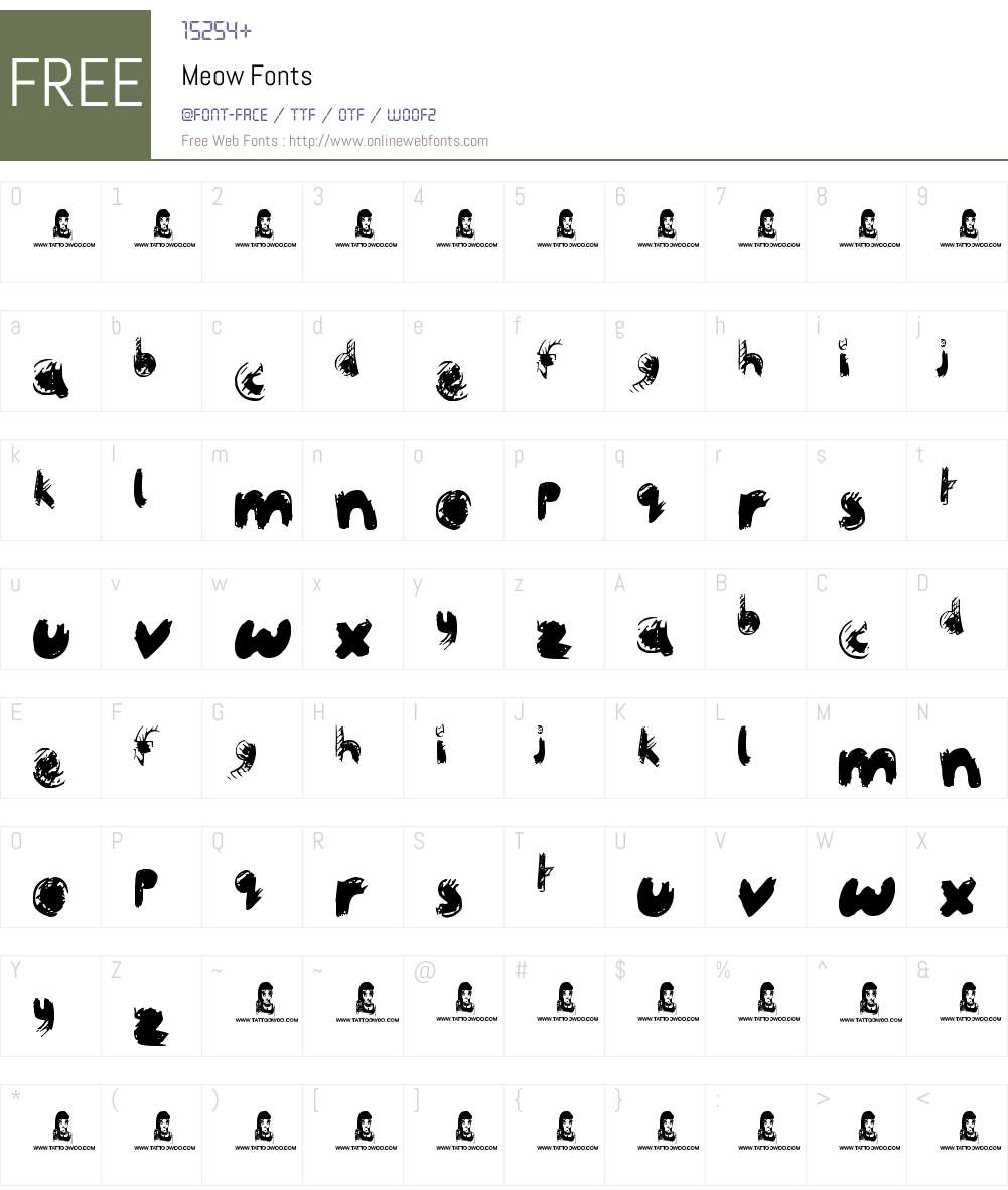 Meow Font Screenshots