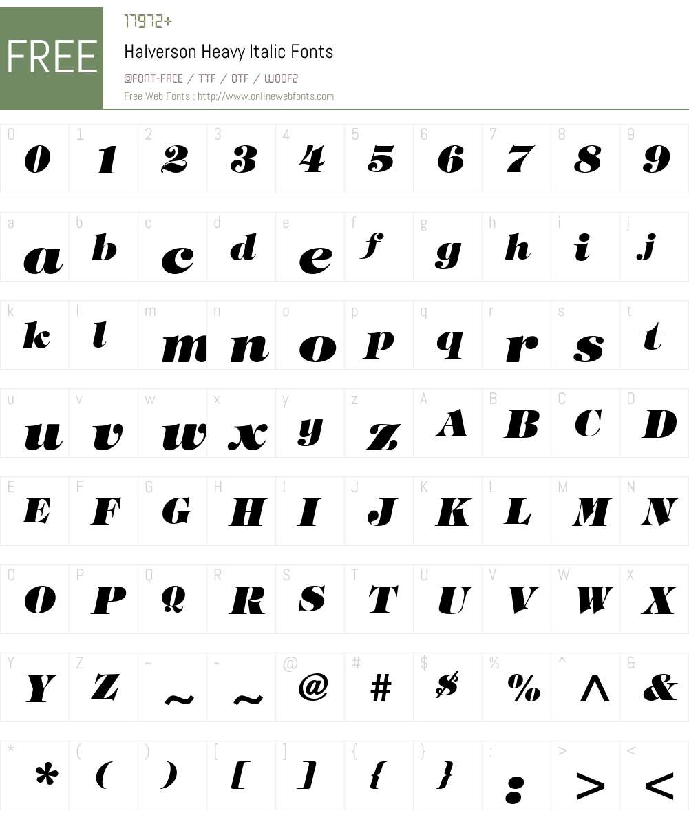 Halverson Heavy Font Screenshots