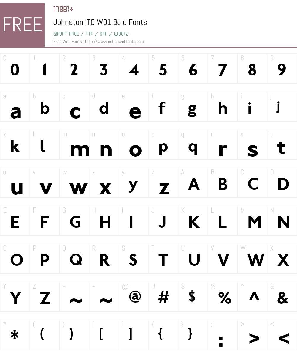 JohnstonITCW01-Bold Font Screenshots