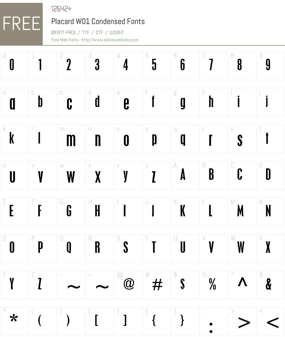 PlacardW01-Condensed Font Screenshots