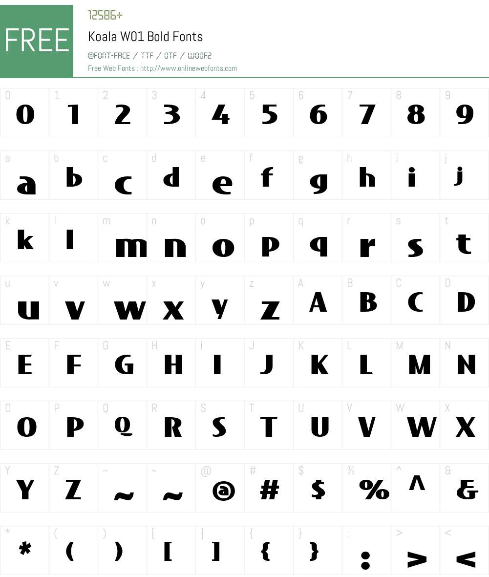 KoalaW01-Bold Font Screenshots