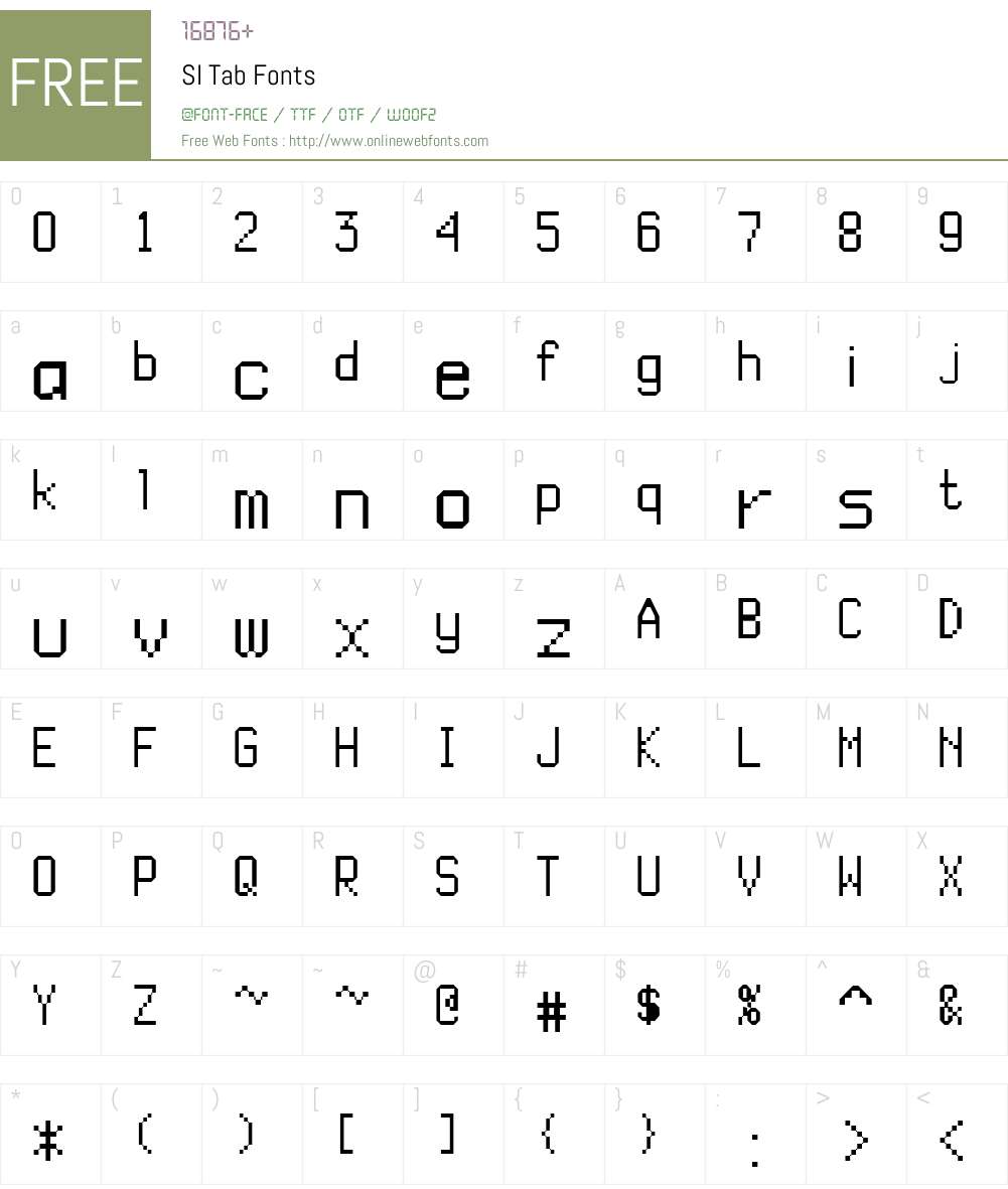 SI Tab Font Screenshots