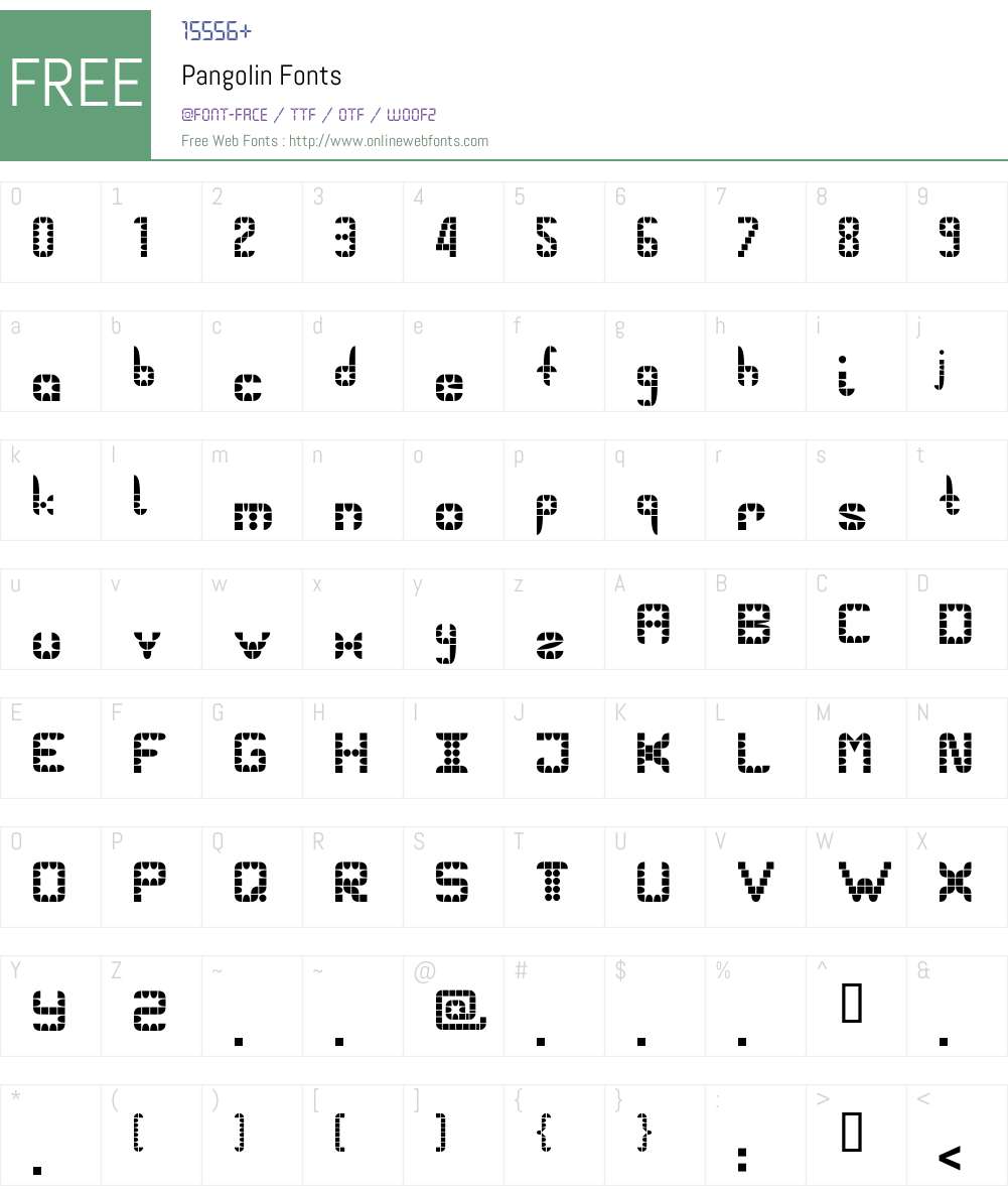 Pangolin Font Screenshots