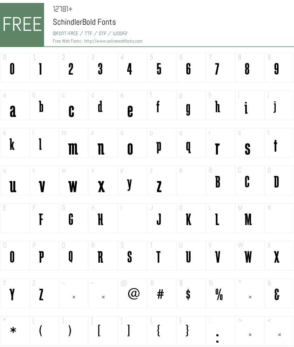 SchindlerBold Font Screenshots