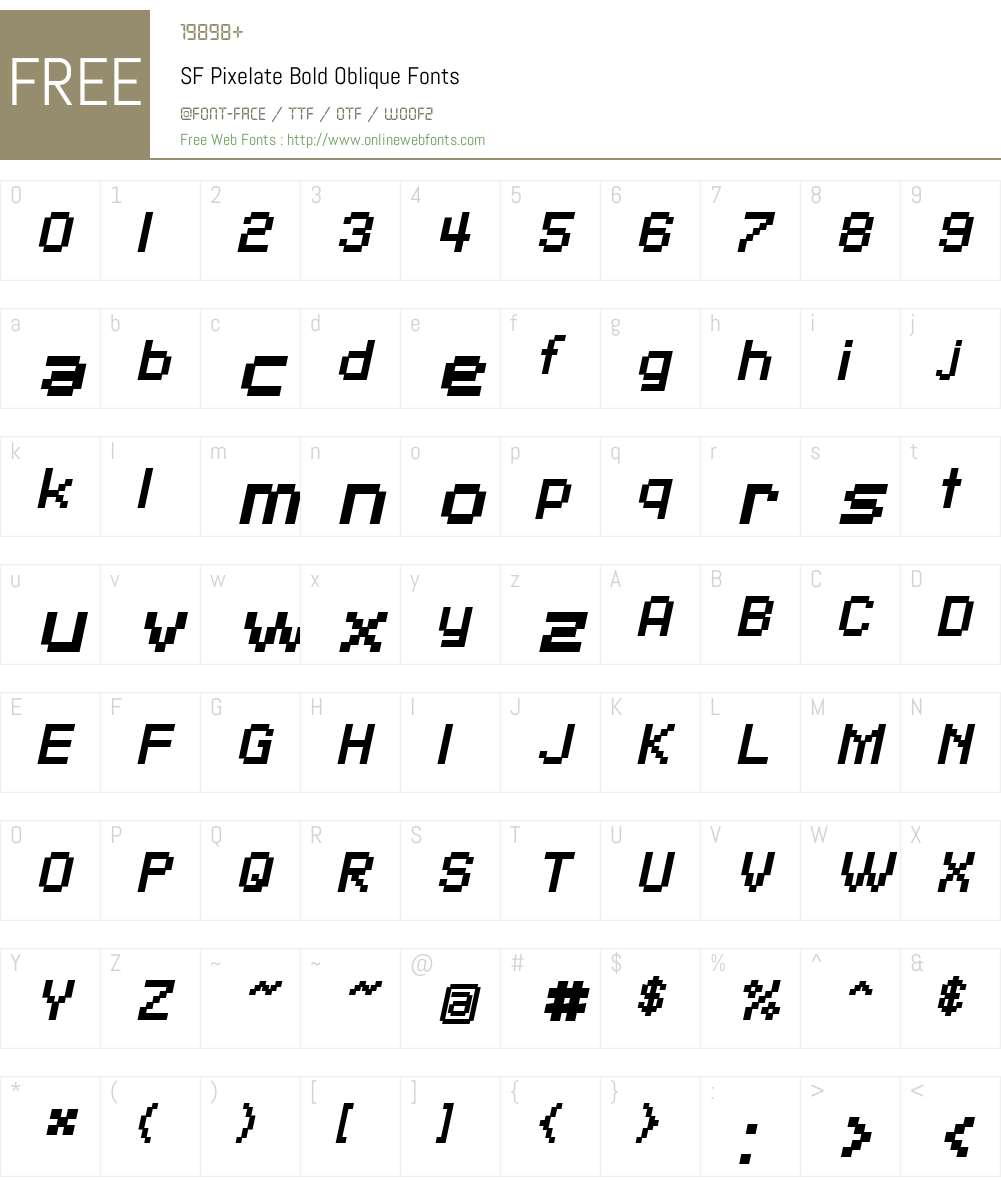 SF Pixelate Font Screenshots