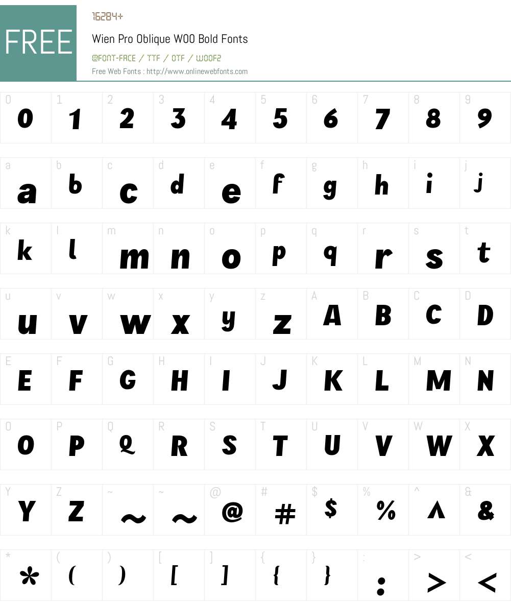 WienProObliqueW00-Bold Font Screenshots