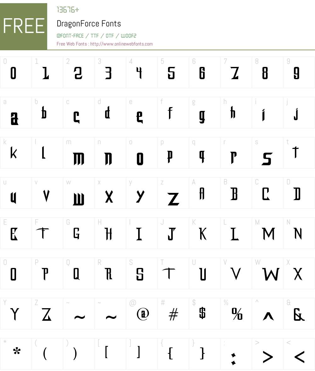 DragonForce Font Screenshots