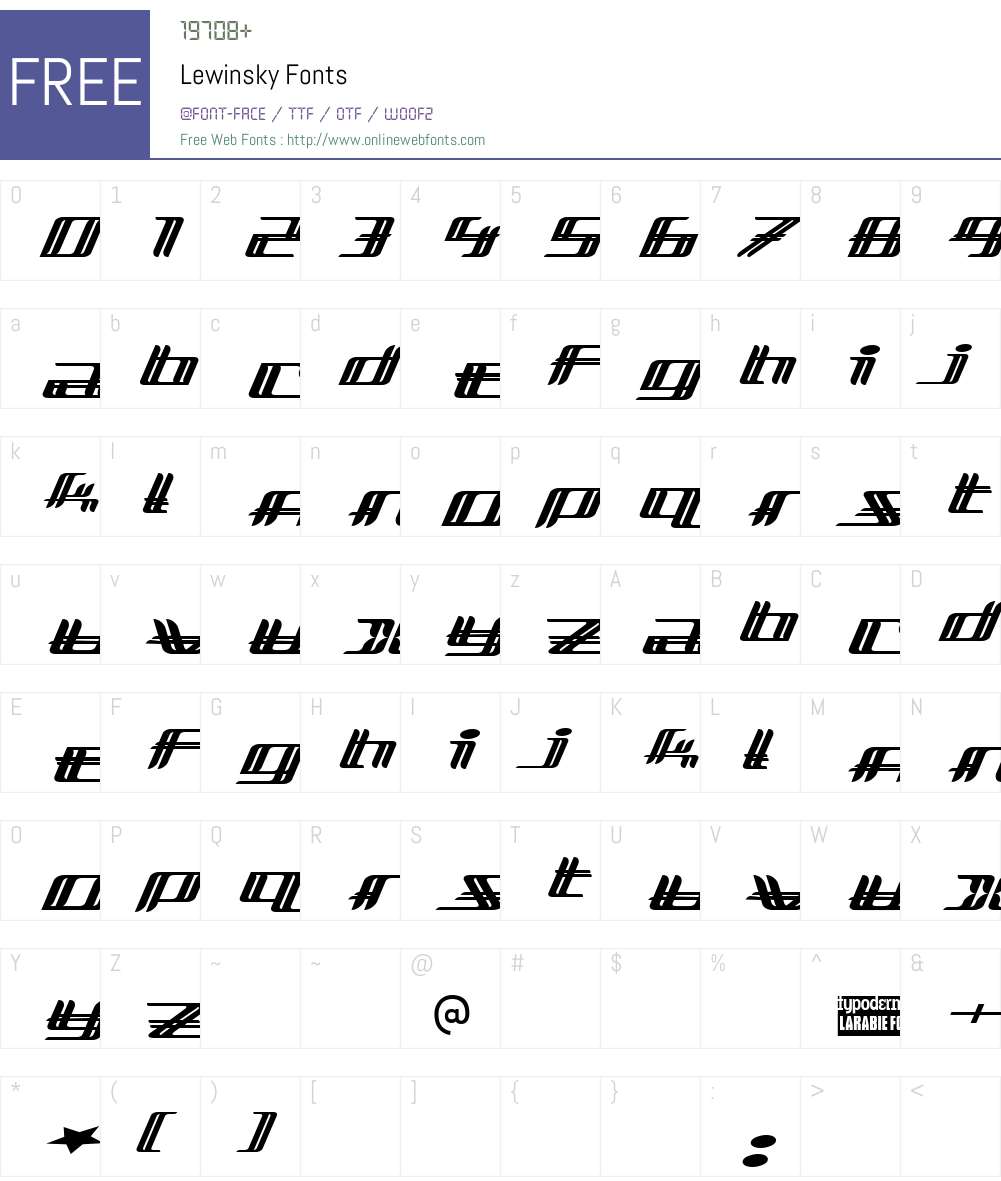 Lewinsky Font Screenshots