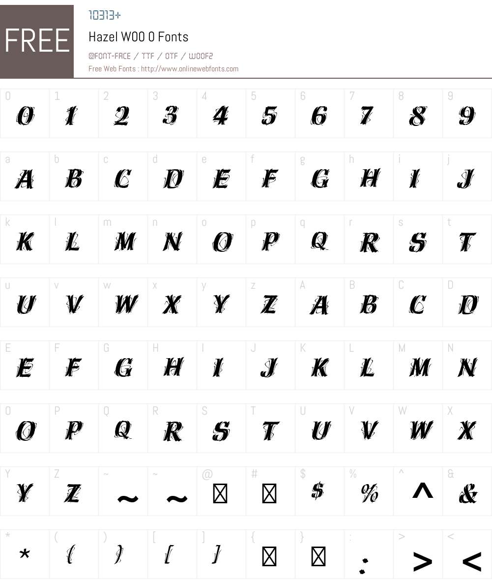 HazelW00-0 Font Screenshots