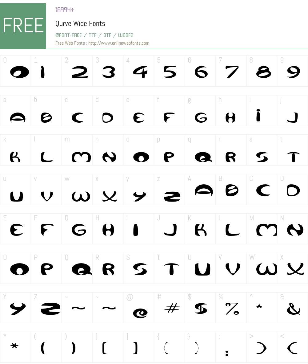 Qurve Wide Font Screenshots