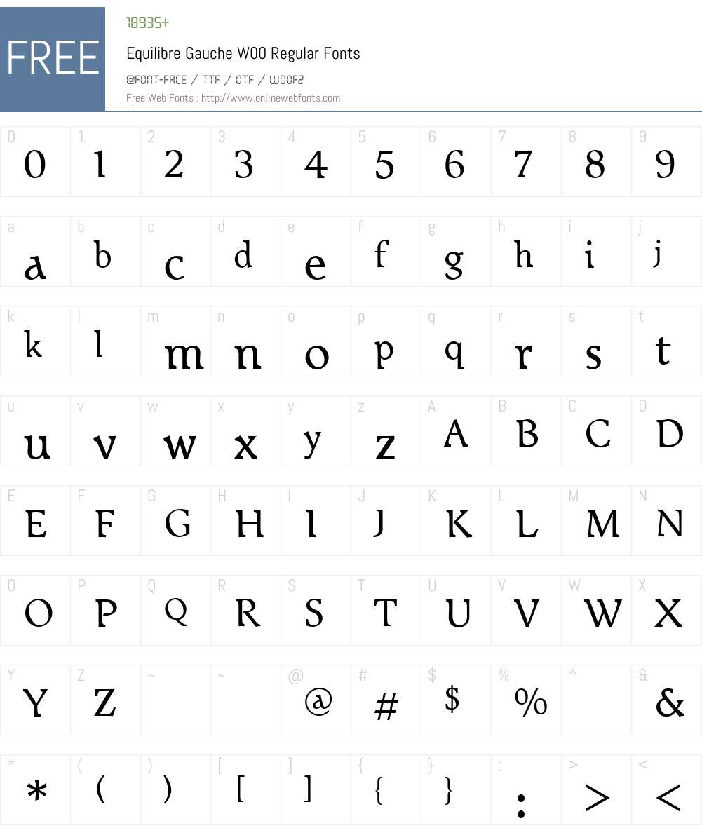 EquilibreGaucheW00-Regular Font Screenshots