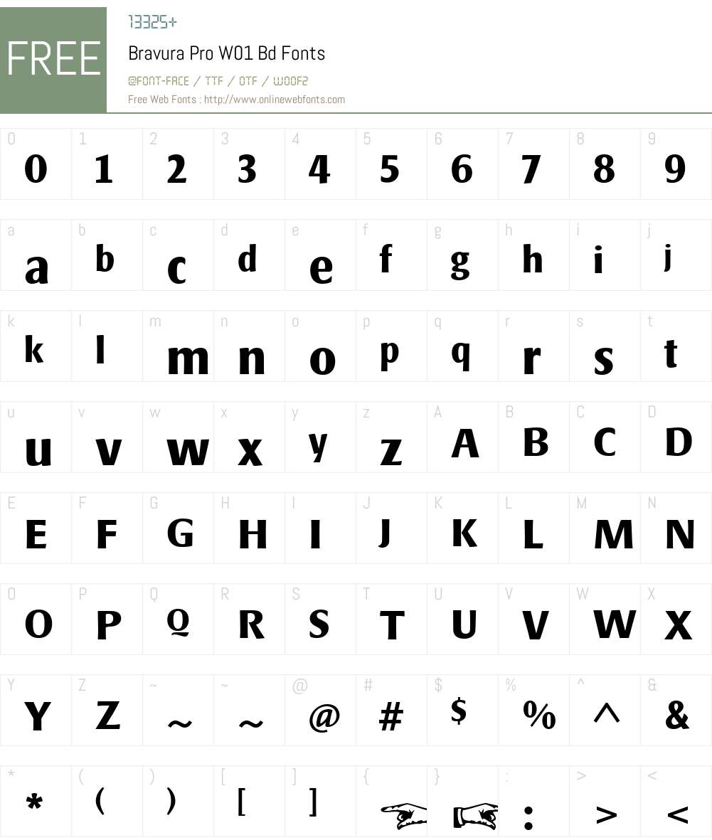 BravuraProW01-Bd Font Screenshots