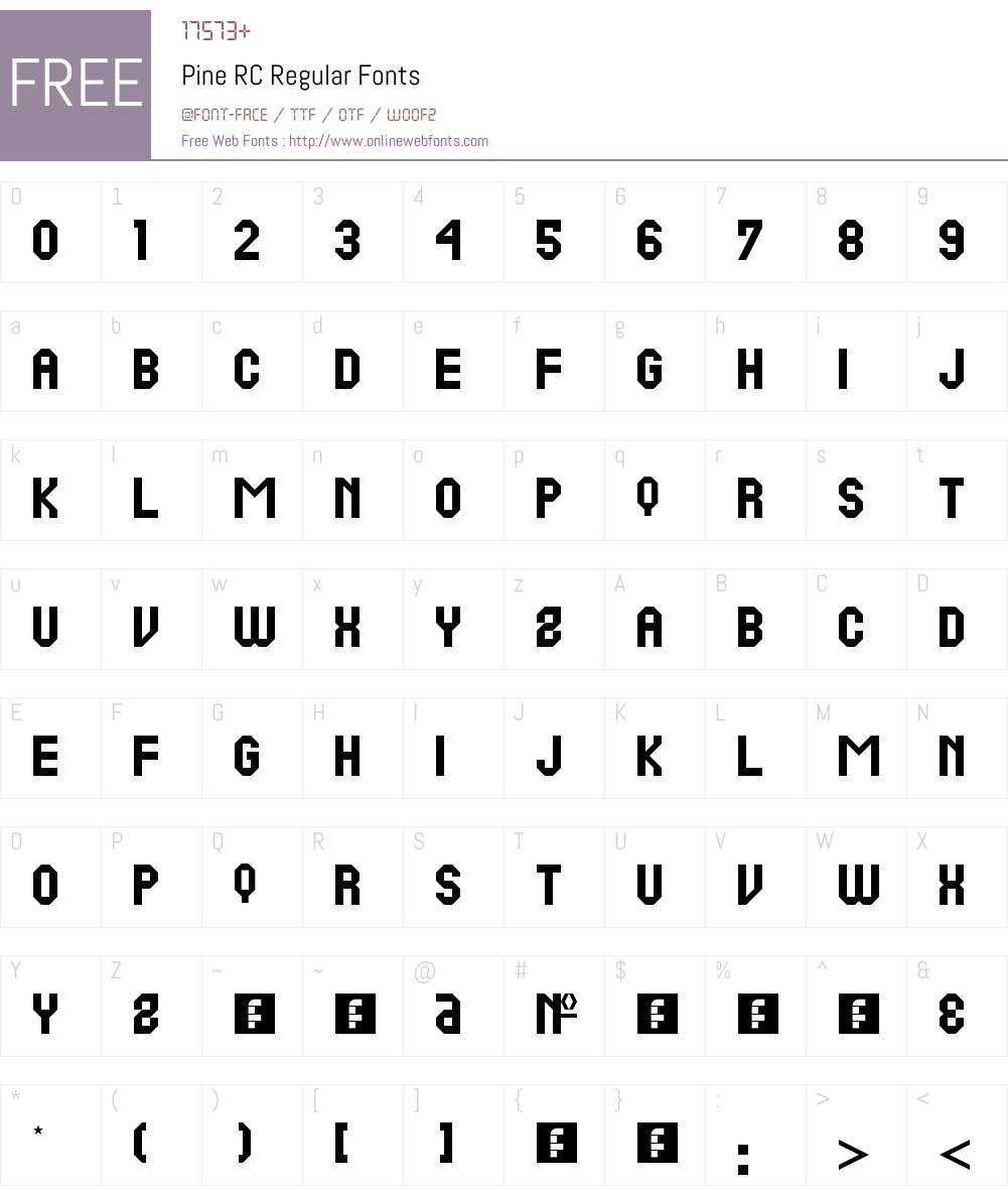 Pine RC Font Screenshots